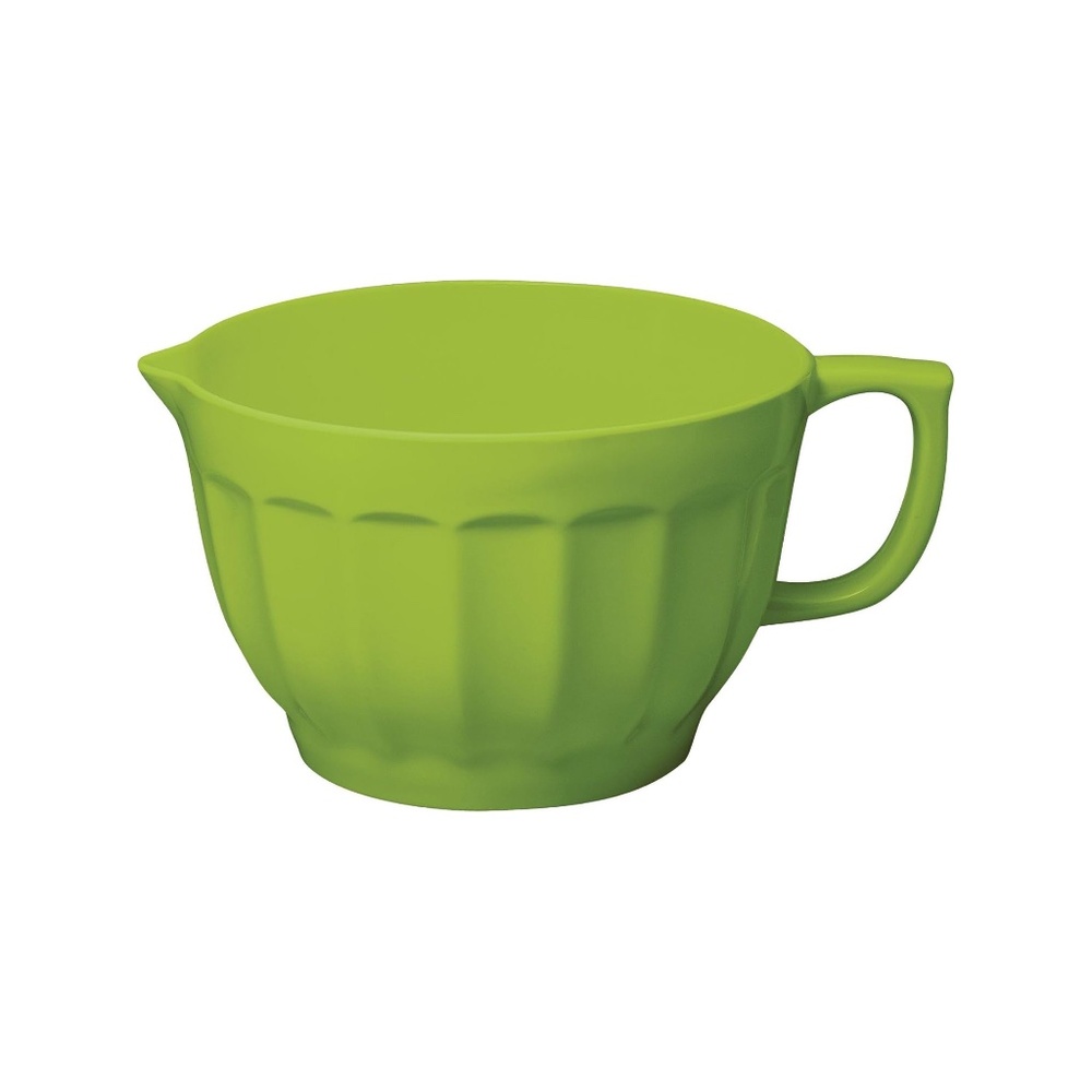 Melamine Batter Bowl with Pour Spout & Handle, 4.3qt - Latte Green